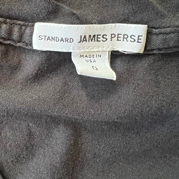 James Perse Men’s V-Neck T-Shirt • Size 0 • Japanese Cotton • Black - Picture 4 of 4